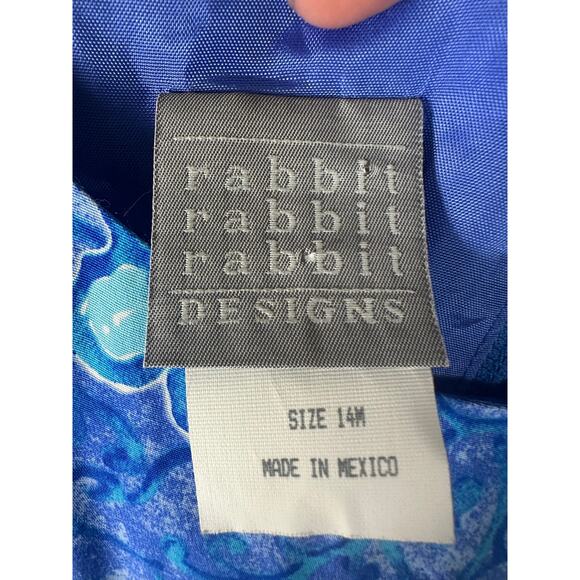 Rabbit Pesigns sundress fitted sleeveless blue nautical coastal print Borgella - Picture 3 of 11